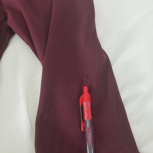 Lush Romper Dress Womens Small Burgundy Bishop Sleeve Cold‎ Shoulder Surplice - Picture 4 of 16